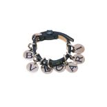 Bvlgari Prussian Blue Logo Charm Bracelet