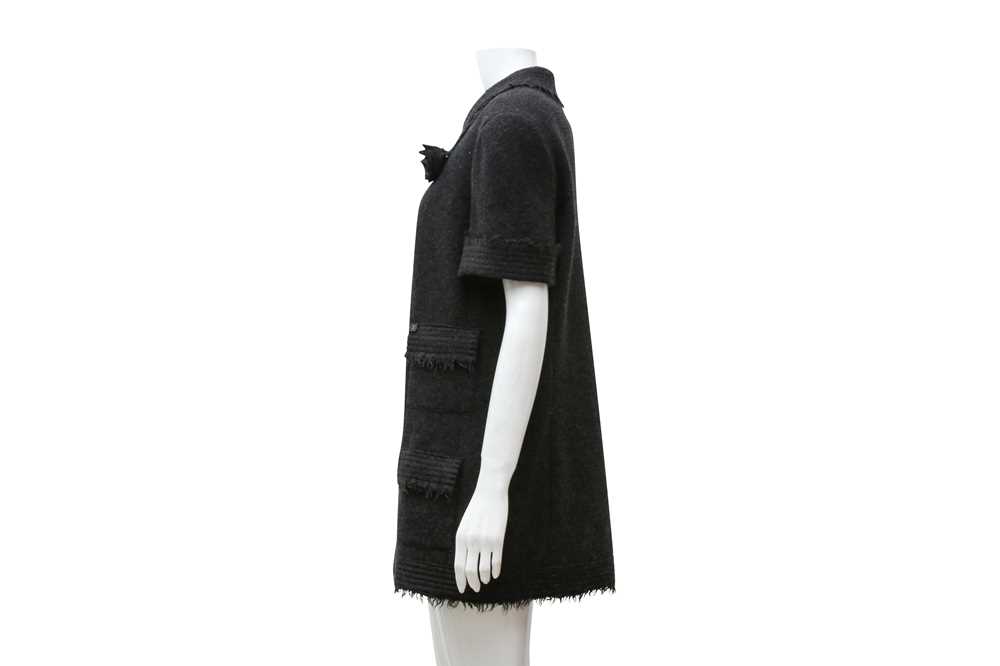 Chanel Charcoal Wool Long Jacket - Size 44 - Image 3 of 5