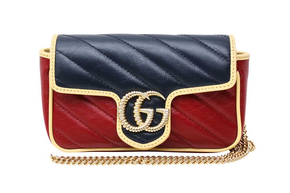 Gucci Burgundy GG Marmont Matelassé Super Mini Bag