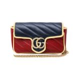 Gucci Burgundy GG Marmont Matelassé Super Mini Bag