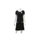 Chanel Black Cashmere Embellished Dress - Size 38