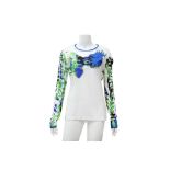 Versace Off White Print Long Sleeve Top - Size L