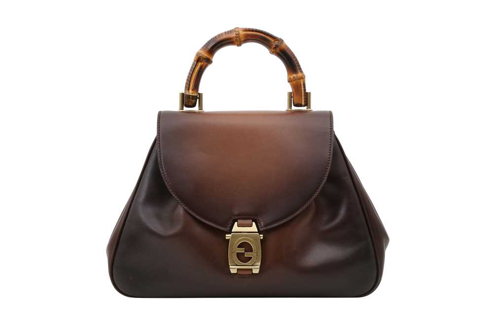 Gucci Brown Ombre Bamboo Top Handle Bag