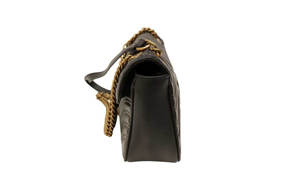 Gucci Black GG Small Marmont Matelassé Bag - Image 4 of 7
