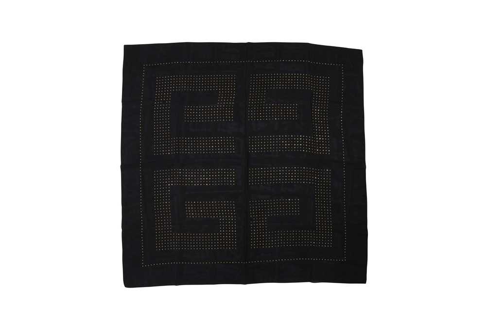 Givenchy Black Silk Embellished Scarf