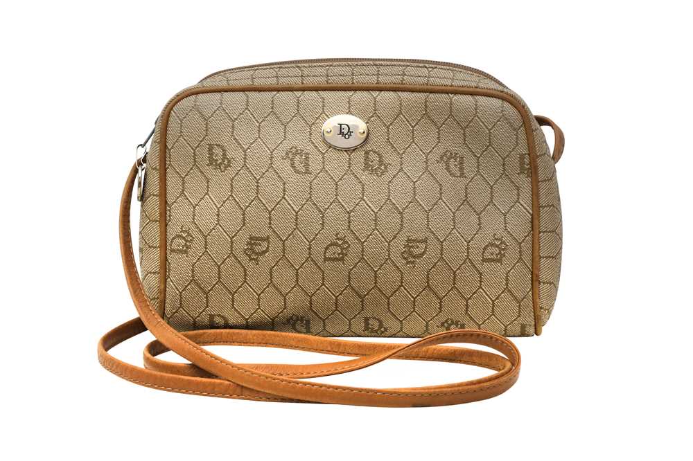 Christian Dior Beige Honeycomb Small Crossbody Bag