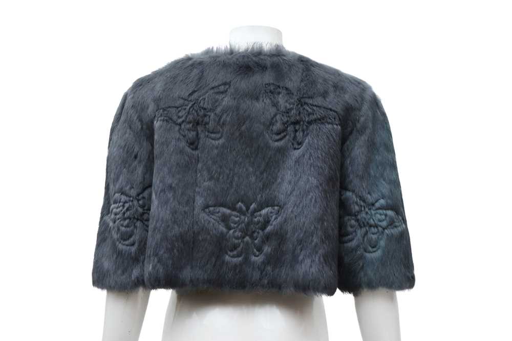 Galliano Grey Rabbit Fur Cropped Jacket -Size 42 - Image 2 of 3