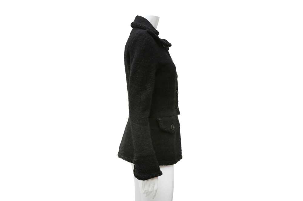 Chanel Black Wool Boucle Peplum Jacket - Size 38 - Image 3 of 5