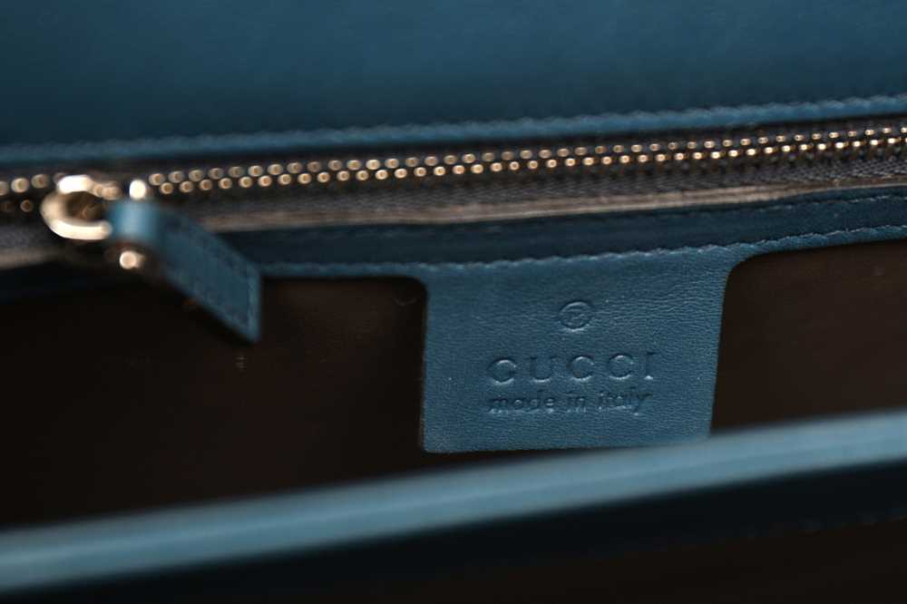 Gucci Teal Interlocking GG Chain Flap Bag - Image 6 of 7