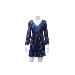 Anna Sul Blue Silk Print Dress - Size 8