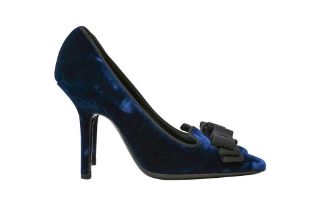 Yves Saint Laurent Royal Blue Bow Heeled Pump - Size 37