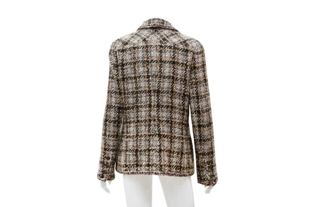 Chanel Brown Tweed CC Logo Jacket - Size 40 - Image 2 of 5