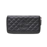 Chanel Black CC Logo Long Wallet