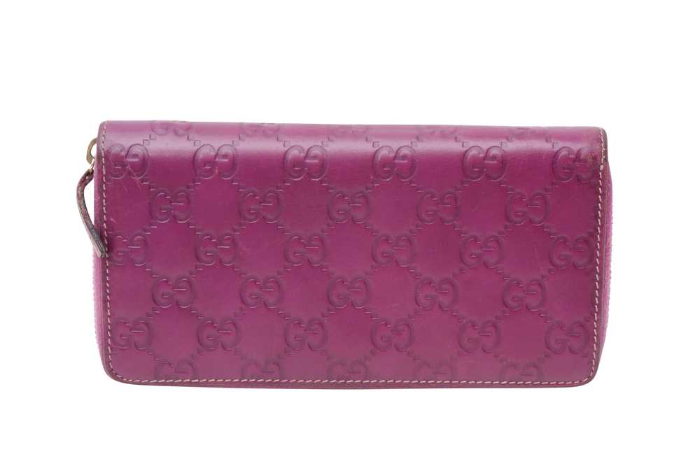 Gucci Magenta GG Zip Around Long Wallet - Image 2 of 3