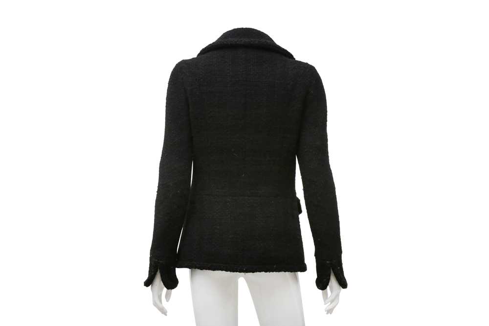 Chanel Black Wool Boucle Peplum Jacket - Size 38 - Image 2 of 5