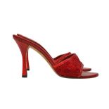 λ Gucci Red Embellished Monogram Heeled Mule - Size 36