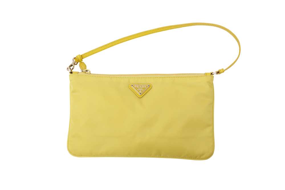 Prada Yellow Nylon Pochette Bag