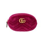 Gucci Magenta GG Marmont Velvet Belt Bag - Size 85