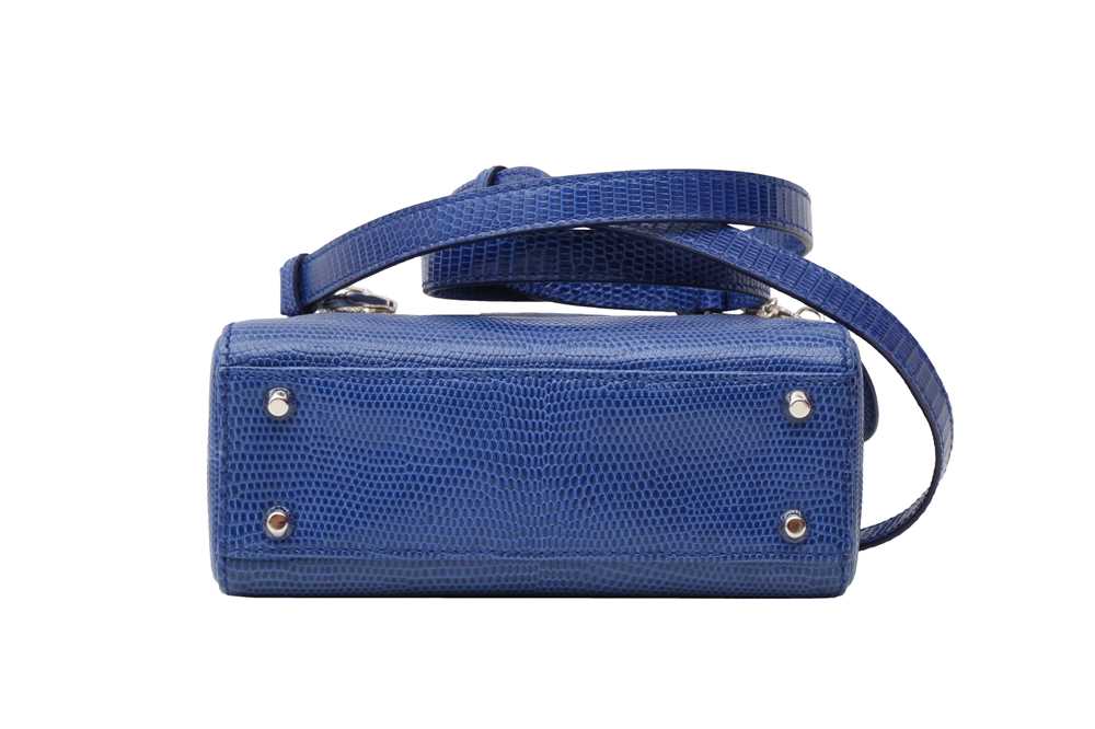 λ Christian Dior Royal Blue Lizard Mini Lady Dior Bag - Image 5 of 6