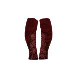 Dries Von Norten Burgundy Velvet Embellished Sleeves