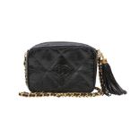 λ Chanel Black Lizard CC Logo Small Camera Bag