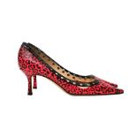 Jimmy Choo Neon Pink Leopard Print Heeled Pump - Size 38.5