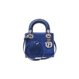 λ Christian Dior Royal Blue Lizard Mini Lady Dior Bag