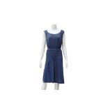 Chanel Steel Blue Knit Sleeveless Dress