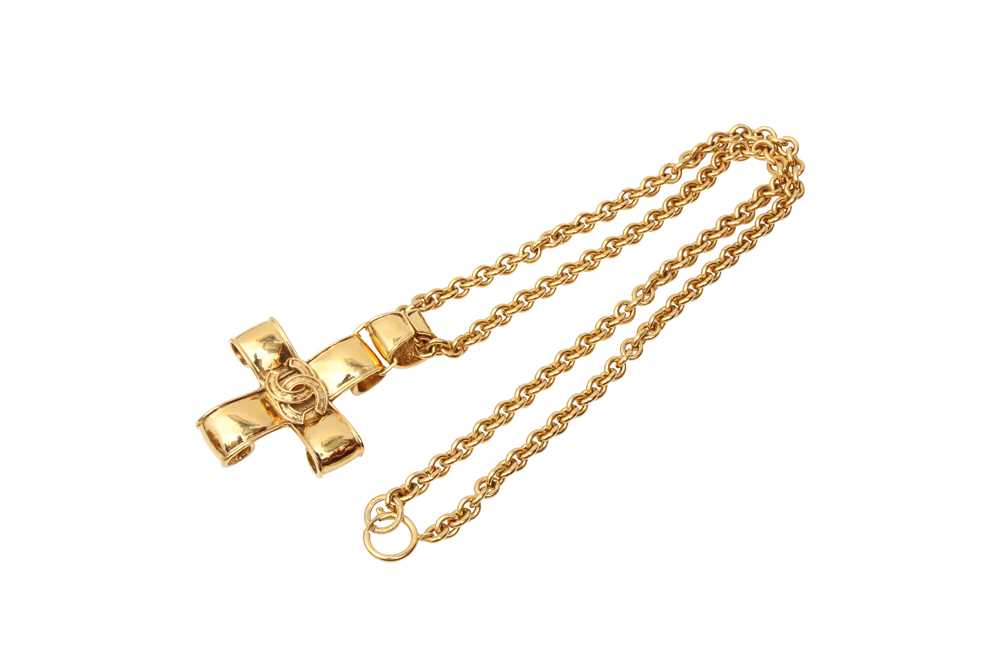 Chanel CC Logo Cross Pendant Necklace