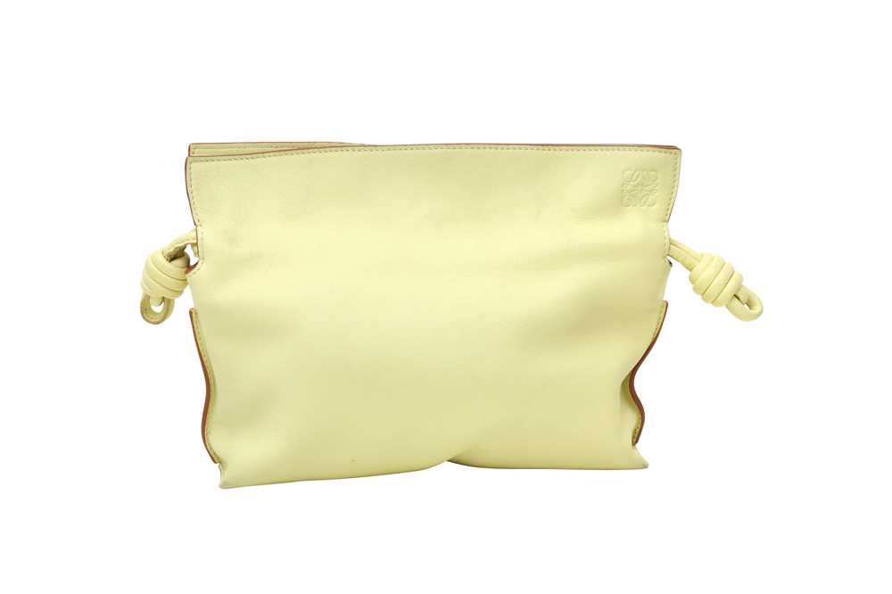 Loewe Pale Lime Mini Flamenco Clutch Bag