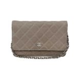 Chanel Grey Quilted Wallet On Chain