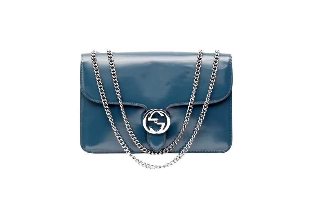 Gucci Teal Interlocking GG Chain Flap Bag