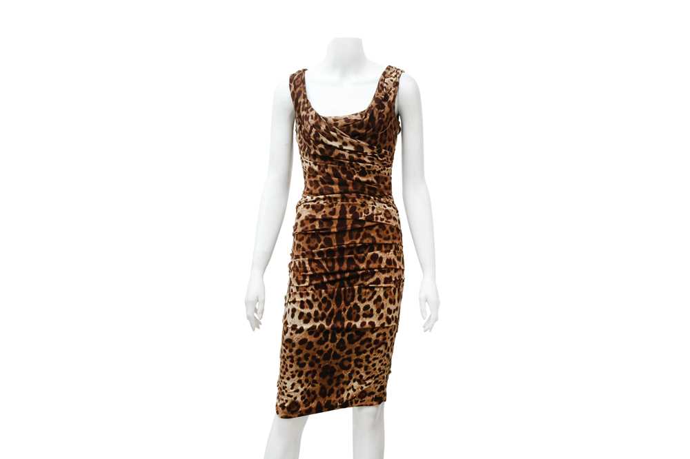Dolce & Gabbana Brown Silk Print Dress - Size 38