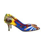 Dolce & Gabbana Carretto Siciliano Print Heeled Pump - Size 36.5