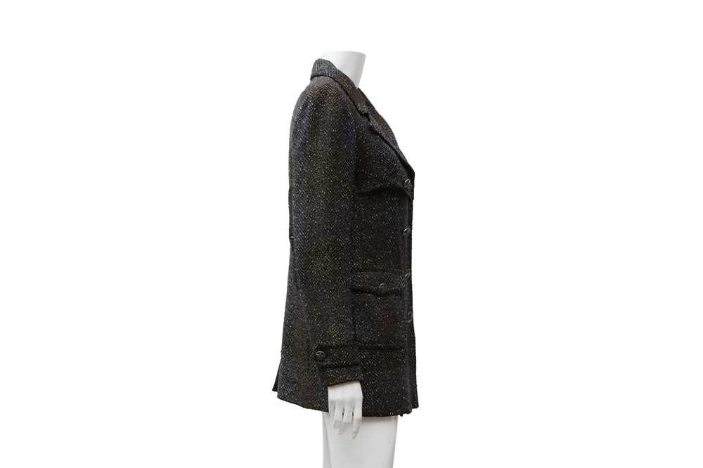 Chanel Brown Tweed Long Jacket - Size 38 - Image 4 of 6