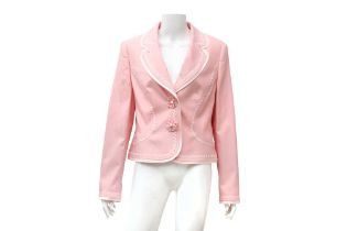 Escada Pink Wool Embellished Blazer - Size 40
