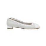 Chanel Grey Two Tone Logo Flat Pump