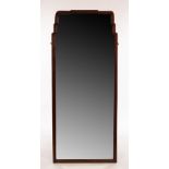 A mahogany framed pier glass with shaped top,
