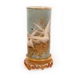 A Royal Worcester cylindrical vase, 1901,