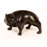 A Japanese bronze prowling bear,