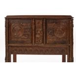 A Franco-Flemish oak cabinet, 16th Century and later,