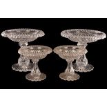 A pair of fine Irish cut glass tazze,