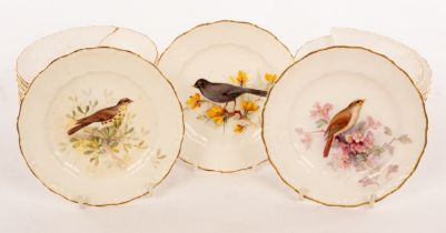Eighteen Royal Worcester tea plates, 1914 to 1917,