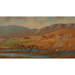 Ralston Gudgeon (1910-1964)/Stag Rutting/signed/oil on board,