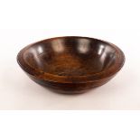 A Welsh turned elm dairy bowl,