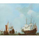 Mike Gorman after Willem van de Velde (1633-1707)/The Arrival of a Dutch East India Fleet with a