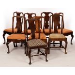 A harlequin set of eight Georgian dining chairs,