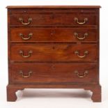 A George III mahogany chest fitted a brushing slide above four long drawers on bracket feet,