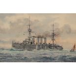Frank W Wood (1862-1953)/HMS Powerful Oct 1905-Jan 1907, Midshipman/signed and dated 1911,