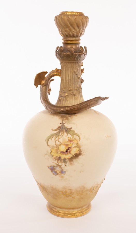 A Turn Teplitz Bohemia vase of ivory ground, - Image 3 of 4